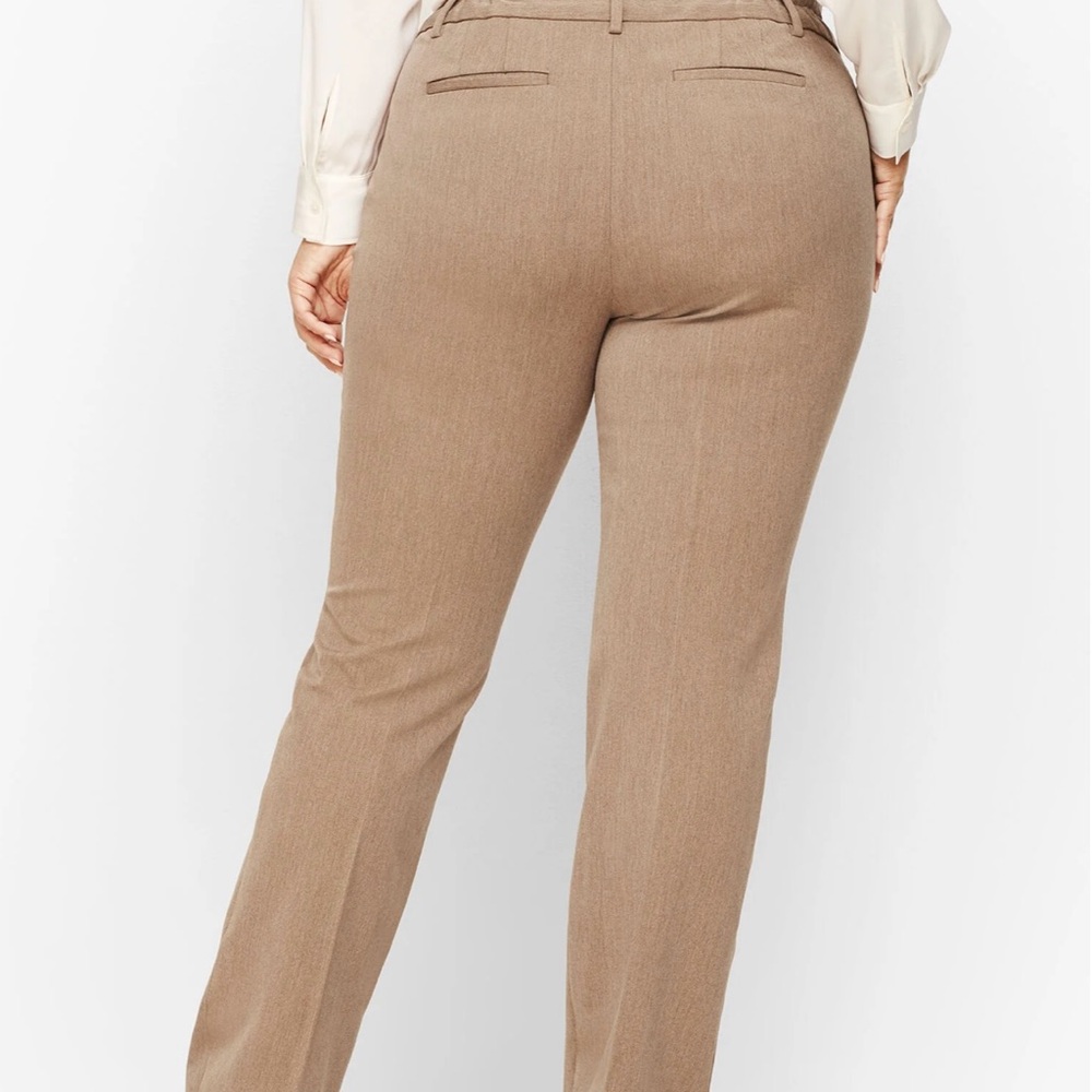 NWT Talbots Woman Gray Flat Front Span Slimming Pants Size 16W